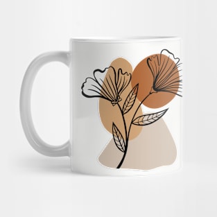 Minimal Modern  Abstract Shapes  flower  Warm Tones  Design Mug